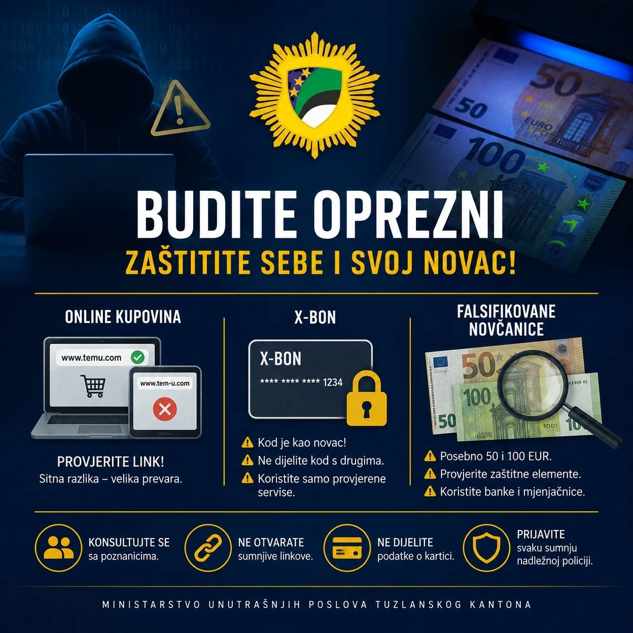 Uprava policije MUP TK - Državljanin Crne Gore lišen slobode zbog krivičnog djela Iznude